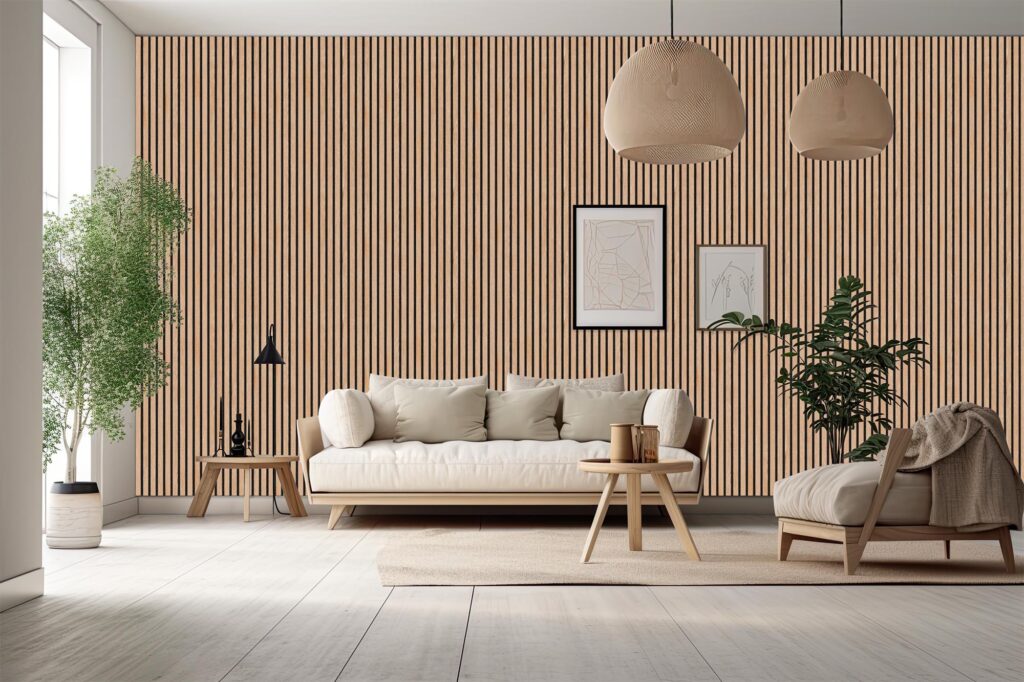 Zeus Interior's versatile Natural Addis acoustic wood panels, seamlessly integrated into a Melbourne interior. The interplay of architecture and interior design is harmonized by these panels. Elevate your space with the essence of design excellence.